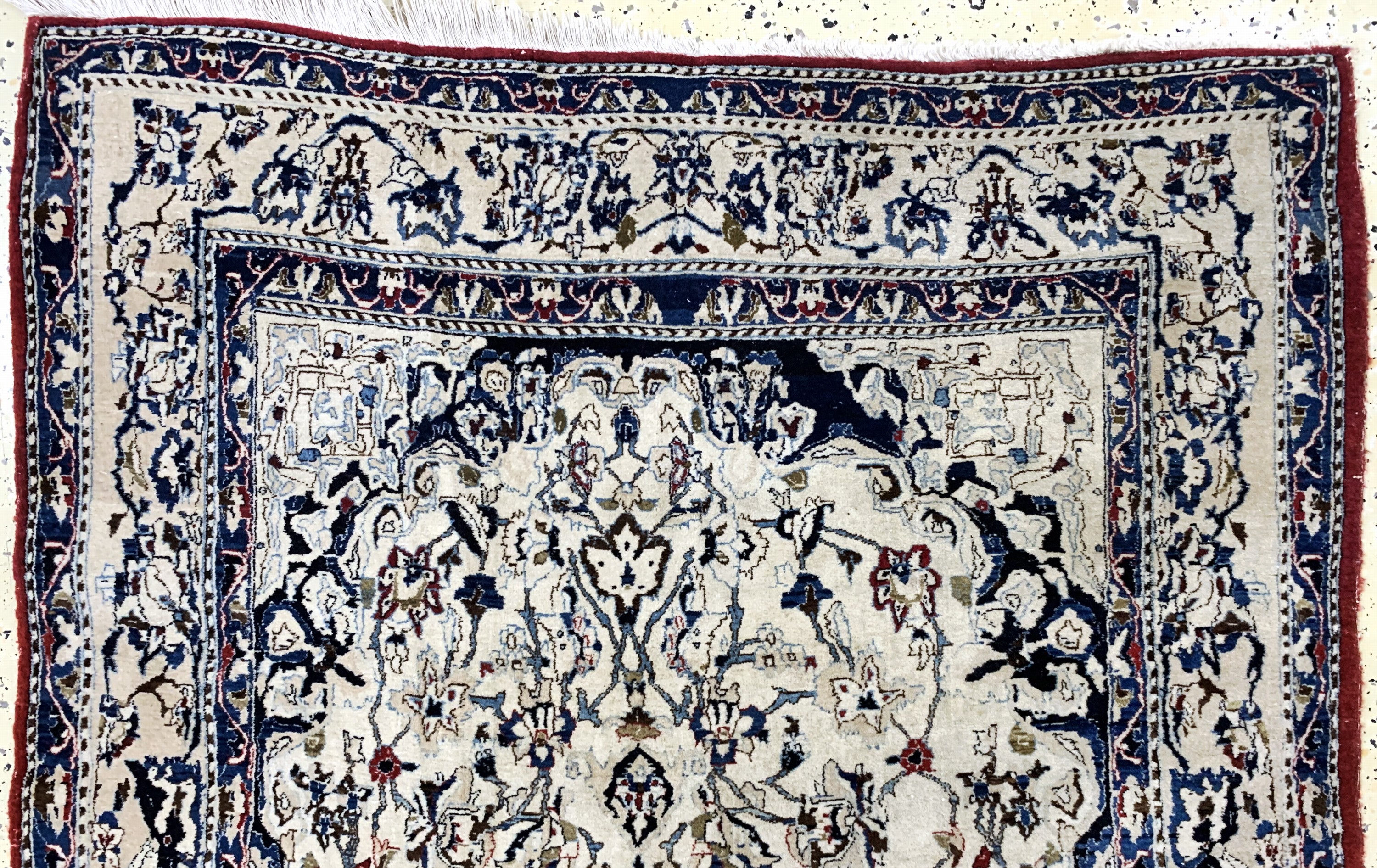 Detail a: Nain"Tudeschk"fein, Persien, Anfang 20.Jhd,Korkwolle auf Baumwolle, ca. 173 x 109 cm, EHZ: 3