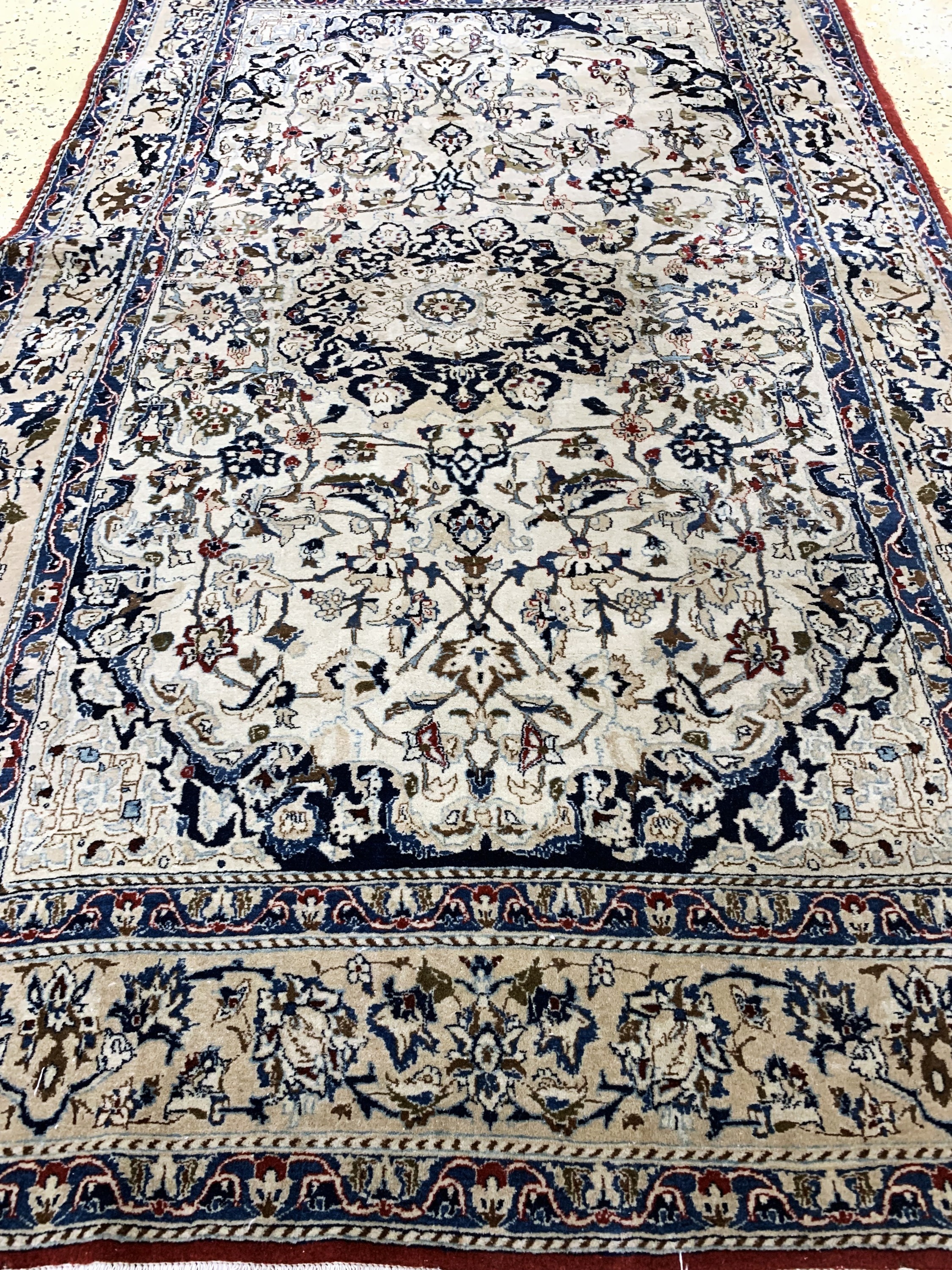 Detail d: Nain"Tudeschk"fein, Persien, Anfang 20.Jhd,Korkwolle auf Baumwolle, ca. 173 x 109 cm, EHZ: 3