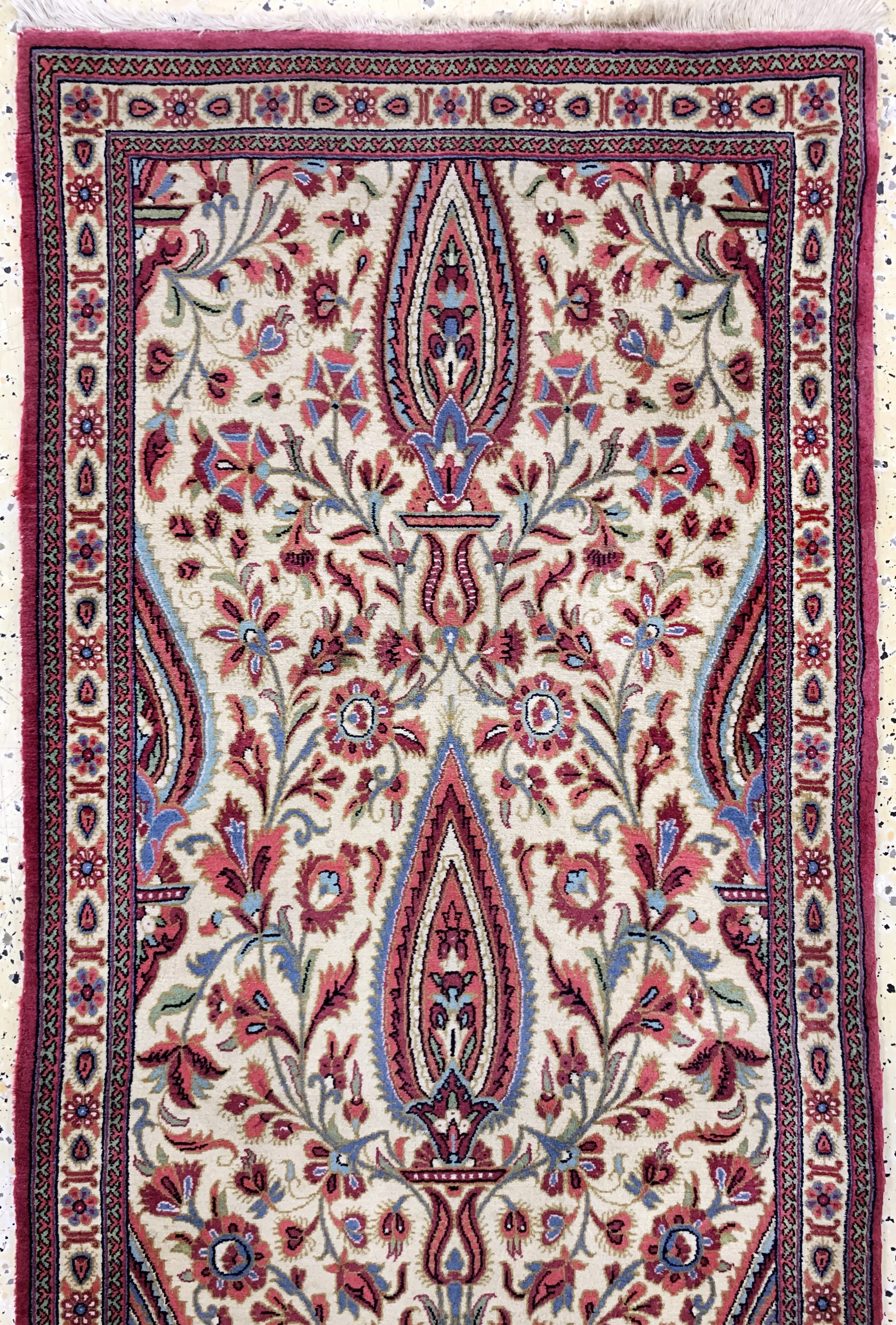 Detail a: Ghom Kork, Persien, Mitte 20.Jhd, Korkwolleauf Baumwolle, ca. 423 x 71 cm, Reinigungsbedürftig, EHZ: 2