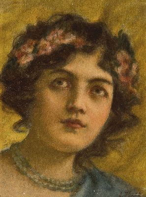 Image 26952631 - Julius Zuber, 1861 Stanislau/Galizien-1910, 2 Pendants, Porträts junger Frauen, ...