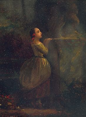 Image 26952634 - Francois Jacobs, 1832-1887, belgisch, 2 Pendants: junge Frau über eine ...
