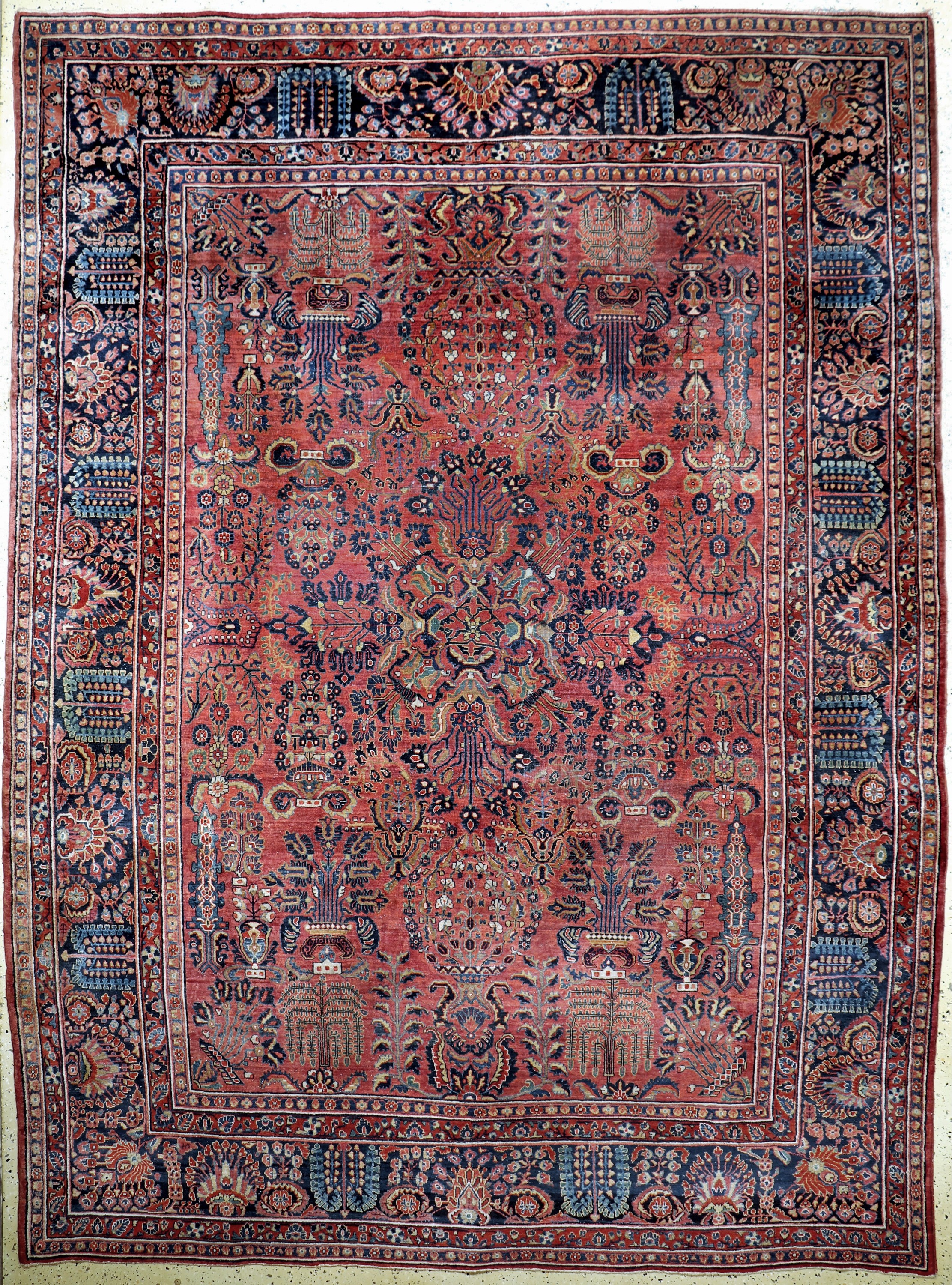 Us Re-Import Sarogh antik, Persien, um 1900, Wolle auf Baumwolle, ca. 363 x 270 cm, EHZ: 3