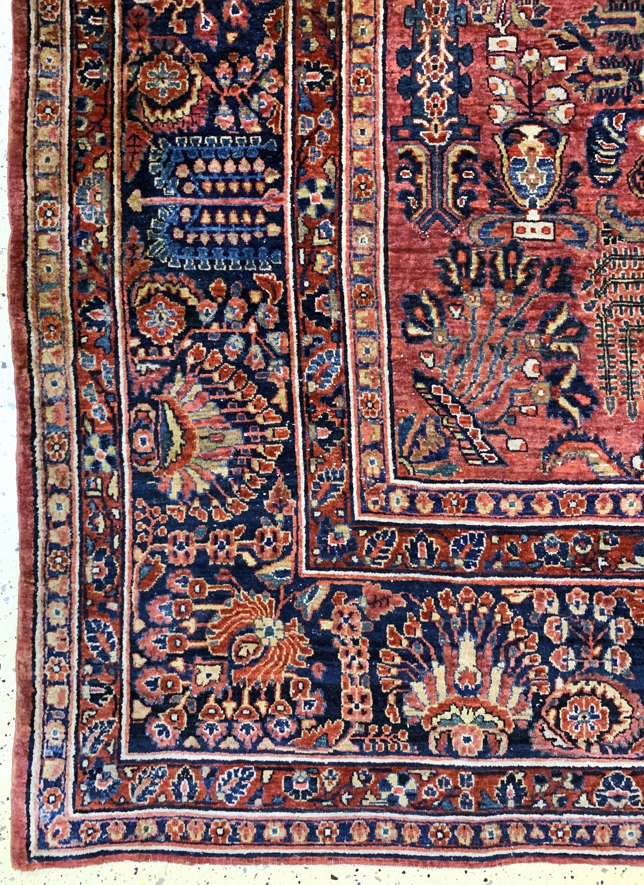 Detail b: Us Re-Import Sarogh antik, Persien, um 1900, Wolle auf Baumwolle, ca. 363 x 270 cm, EHZ: 3