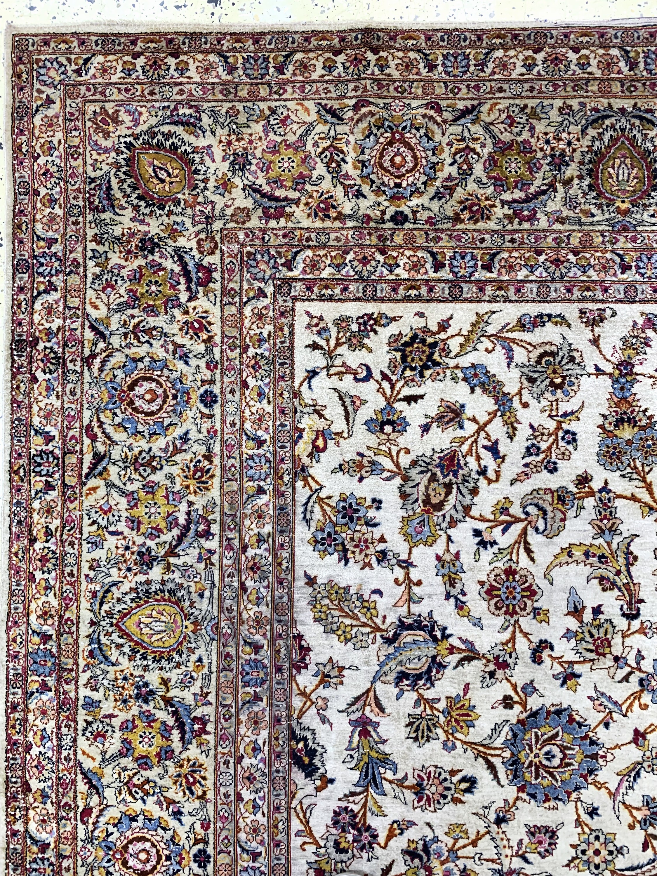 Detail d: Keschan Seide, Persien, Anfang 20.Jhd, reine Naturseide, ca. 375 x 268 cm, EHZ: 3