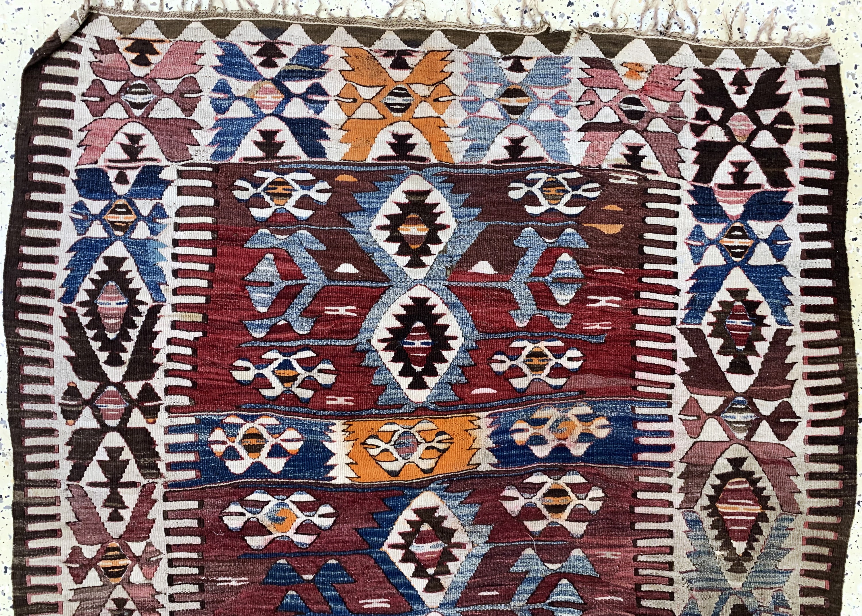 Detail a: Anatol Kelim antik, Türkei, um 1900, Wolle auf Wolle, ca. 312 x 131 cm, EHZ: 3