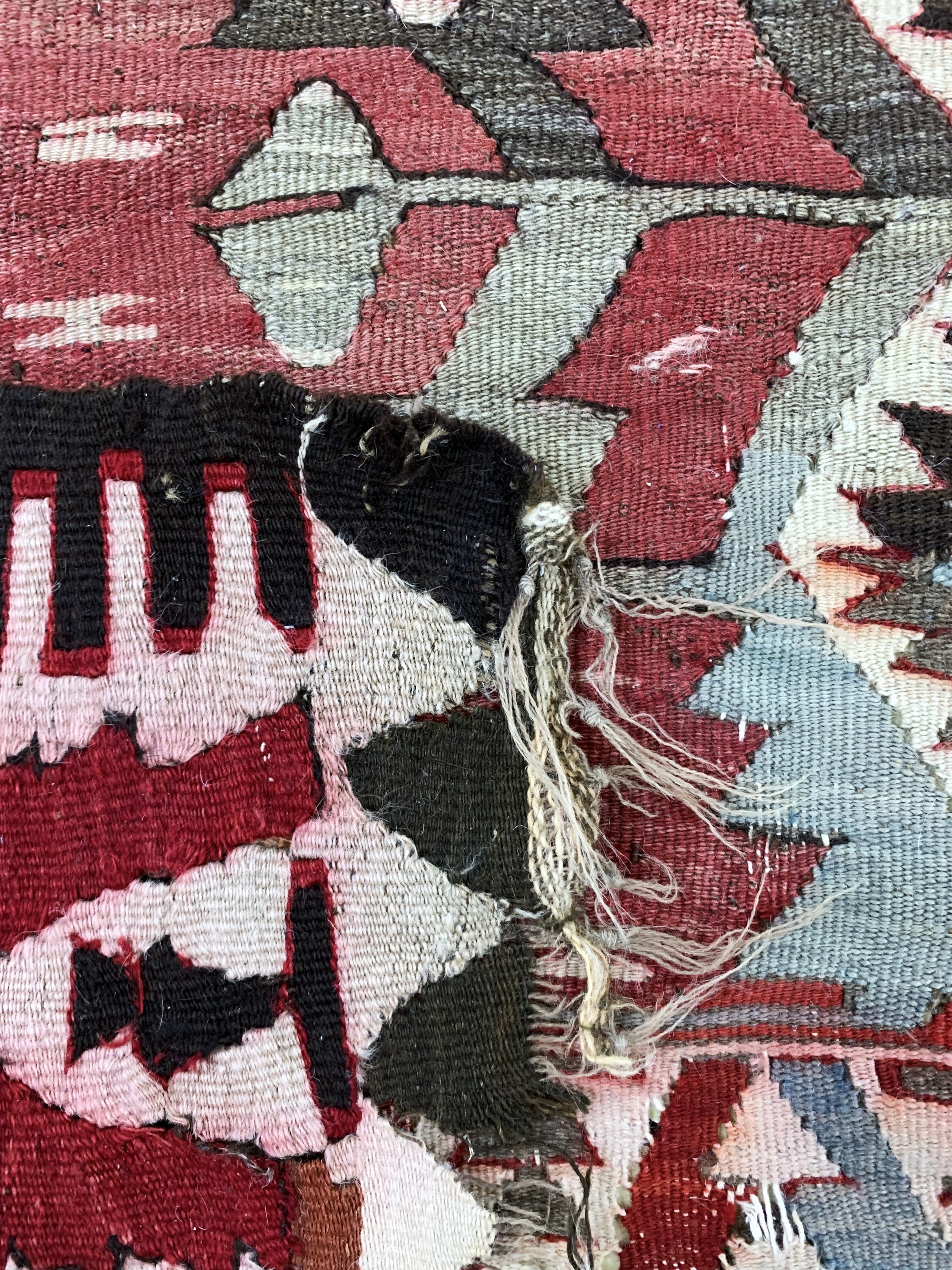 Detail f: Anatol Kelim antik, Türkei, um 1900, Wolle auf Wolle, ca. 312 x 131 cm, EHZ: 3