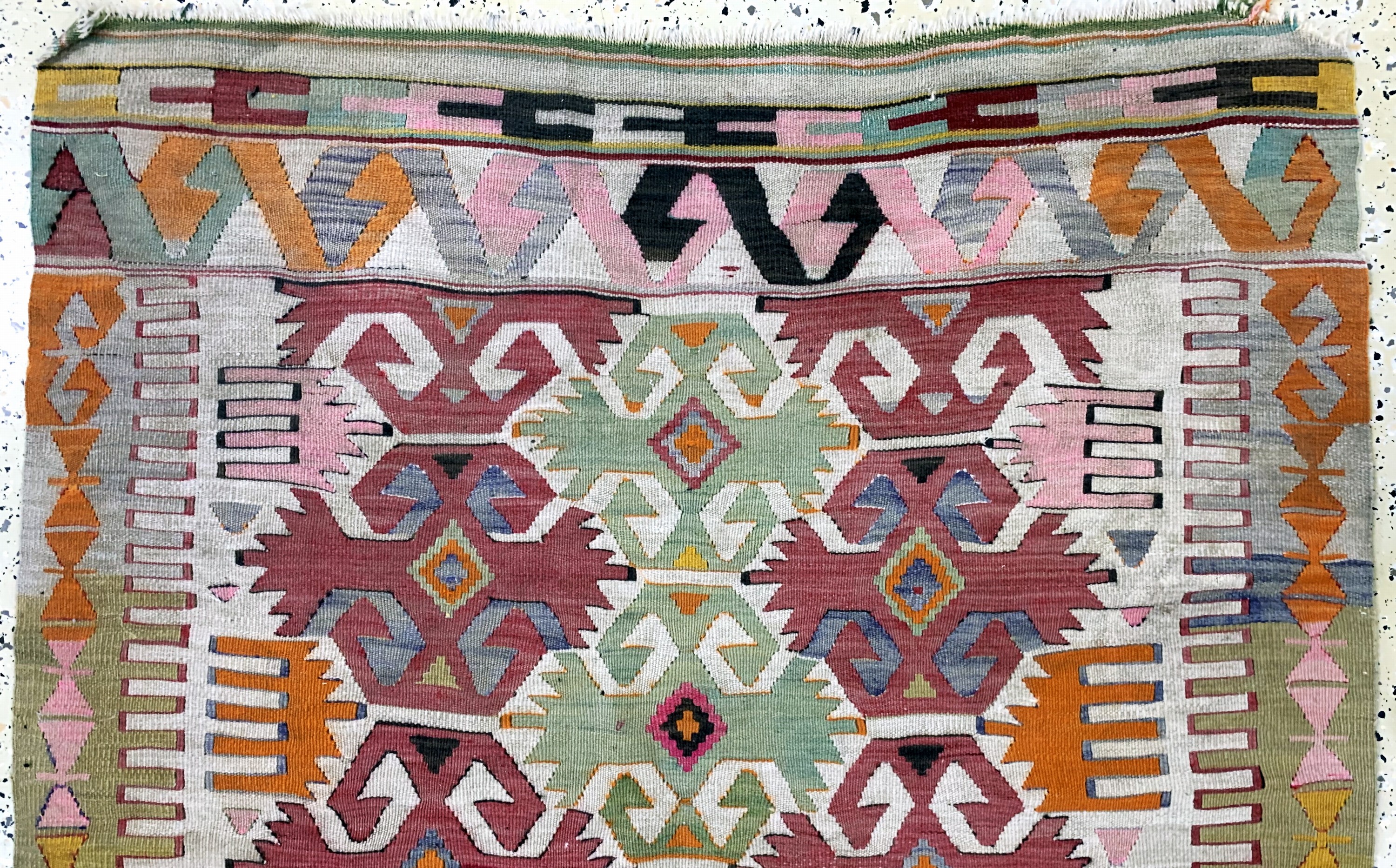 Detail a: Anatol Kelim alt, Türkei, Anfang 20.Jhd, Wolle auf Wolle, ca. 180 x 110 cm, EHZ: 2