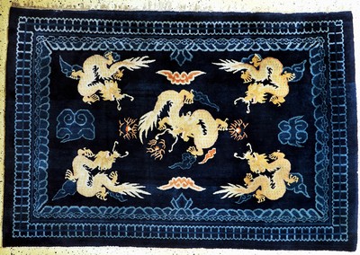 Image 26952742 - Pao Tow"Drachen-Teppich"antik, China, um 1900, Wolle auf Baumwolle, ca. 226 x ...