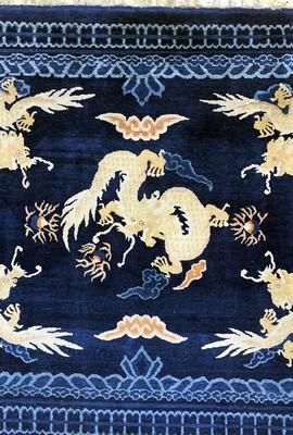 26952742c - Pao Tow"Drachen-Teppich"antik, China, um 1900, Wolle auf Baumwolle, ca. 226 x ...