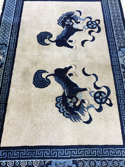 26952751c - Pao Tow´Schnee-Löwen´antik, China, um 1900,Wolle auf Baumwolle, ca. 180 x 118 cm, EHZ: ...