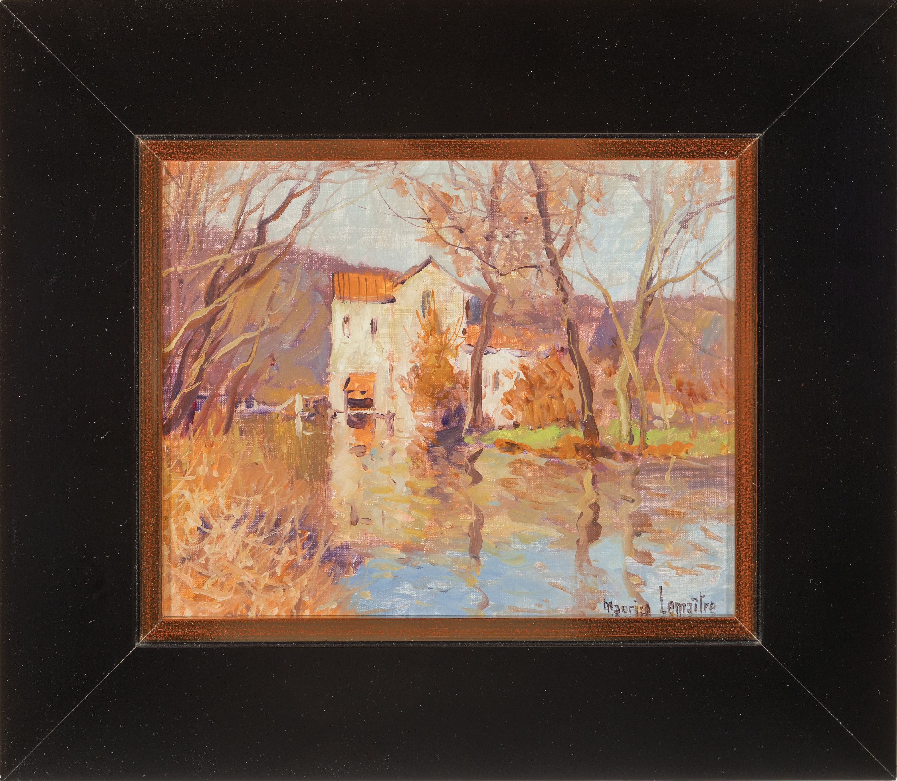 Detail k: Maurice Lemâitre, geb. 1929, Sommer- und Winterlandschaft, zwei Pendants, re. u. signiert, ÖL/Lwd., ca. 22x27 cm, Rahmen