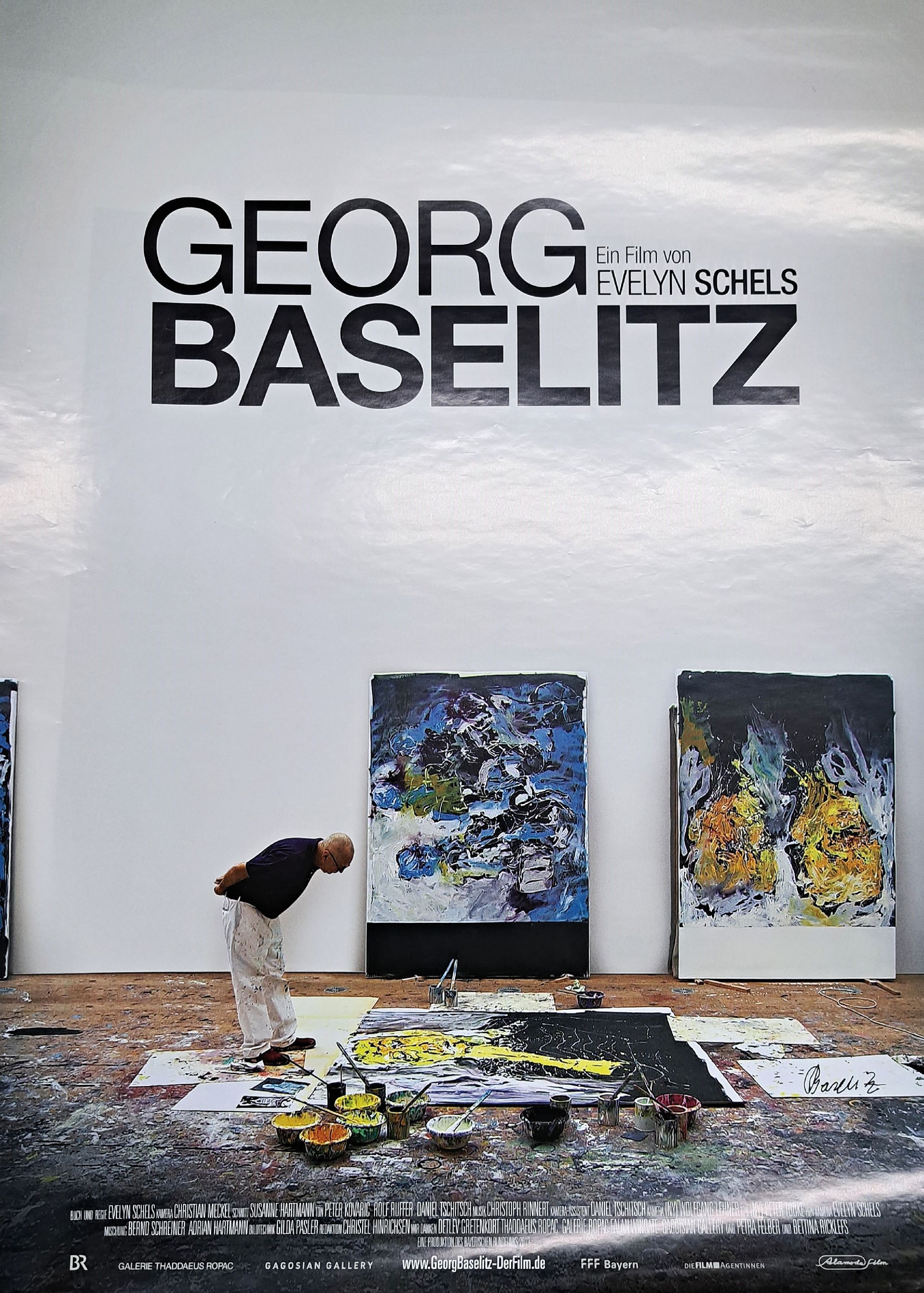 Detail k: Georg Baselitz, geb. 1938, signiertes originales Filmplakat (noch unten links ohne Alterfreigabe!), Titel: Film Georg Baslitz von Evelyn Schels 2013, ...