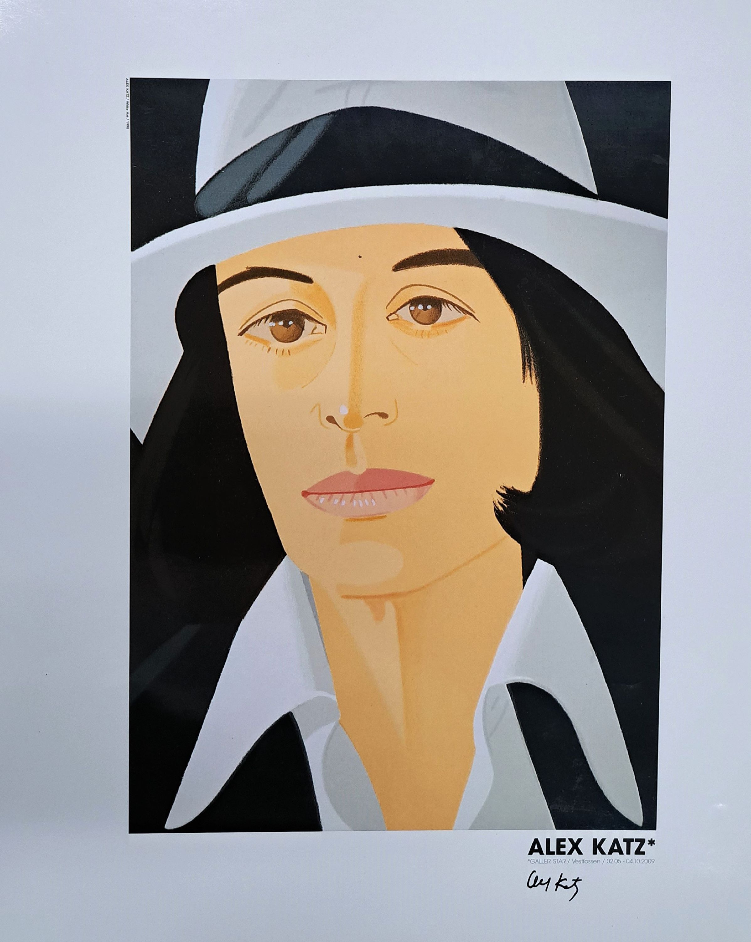 Detail k: Alex Katz,geb. 1927, Signiertes Original- Galerie-Ausstellungsplakat, Titel: Alex Katz Galleri Star/Vestfossen 02.05 bis 4.10. 2009, ca. 70x50 cm