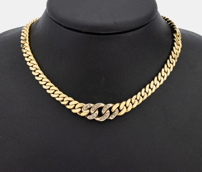 Image 26952918 - 18 kt Gold Diamant-Collier, GG 750/000, Mittelteil mit 14 8/8-Diamanten zus. ca. 0.14 ...