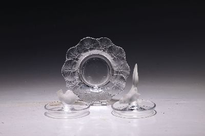 Image 26952988 - Schale und zwei Ringschalen, Lalique, 2. Hälfte 20.Jh., farbloses Kristallschale, ...