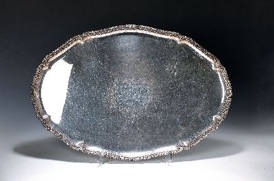 Image Sehr großes Silbertablett, C.A. Beumers, Düsseldorf, 800er Silber, ...