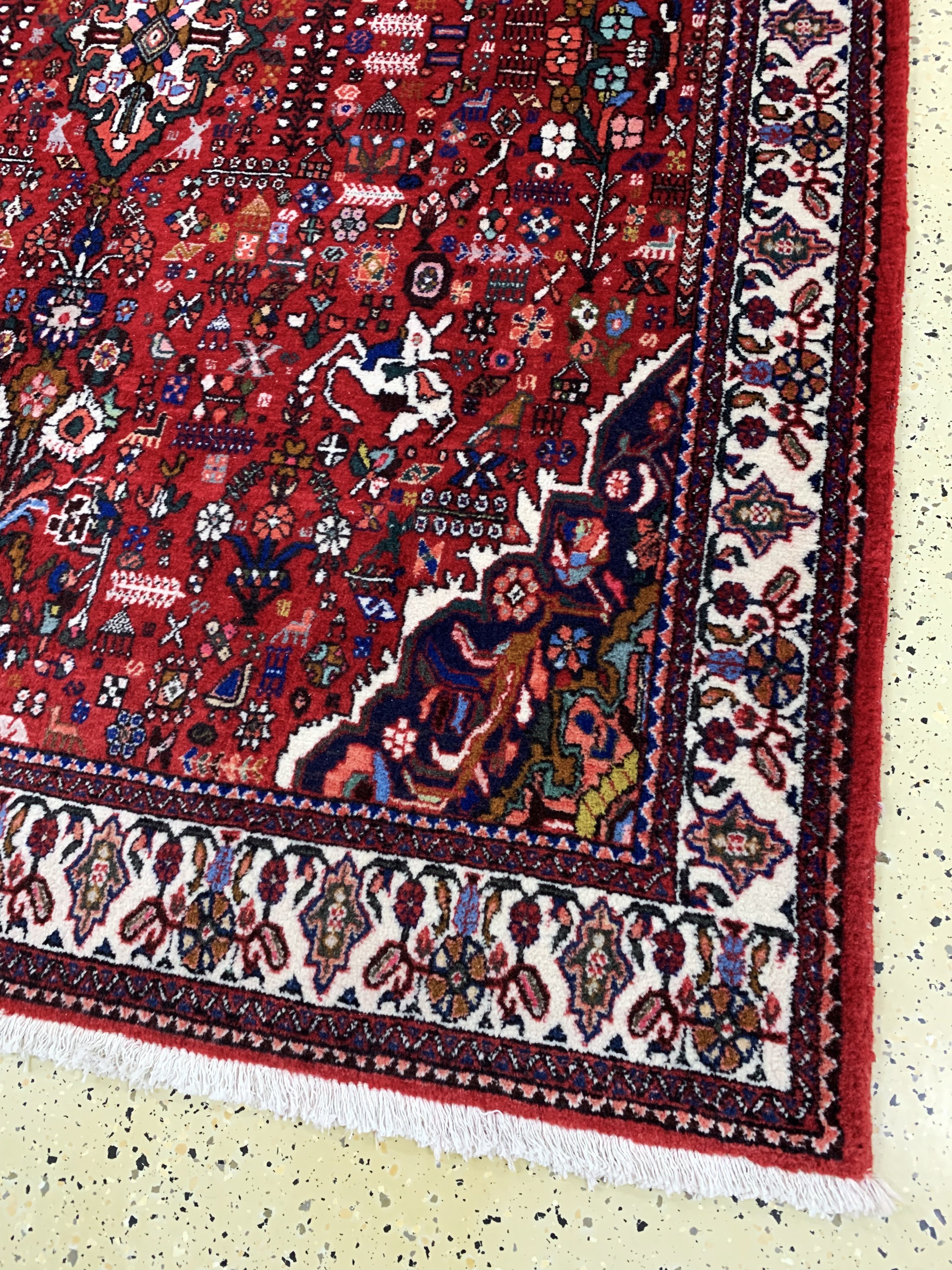 Detail a: Abadeh, Persien, Mitte 20.Jhd, Wolle auf Baumwolle, ca. 204 x 163 cm, gereinigt, EHZ: 2