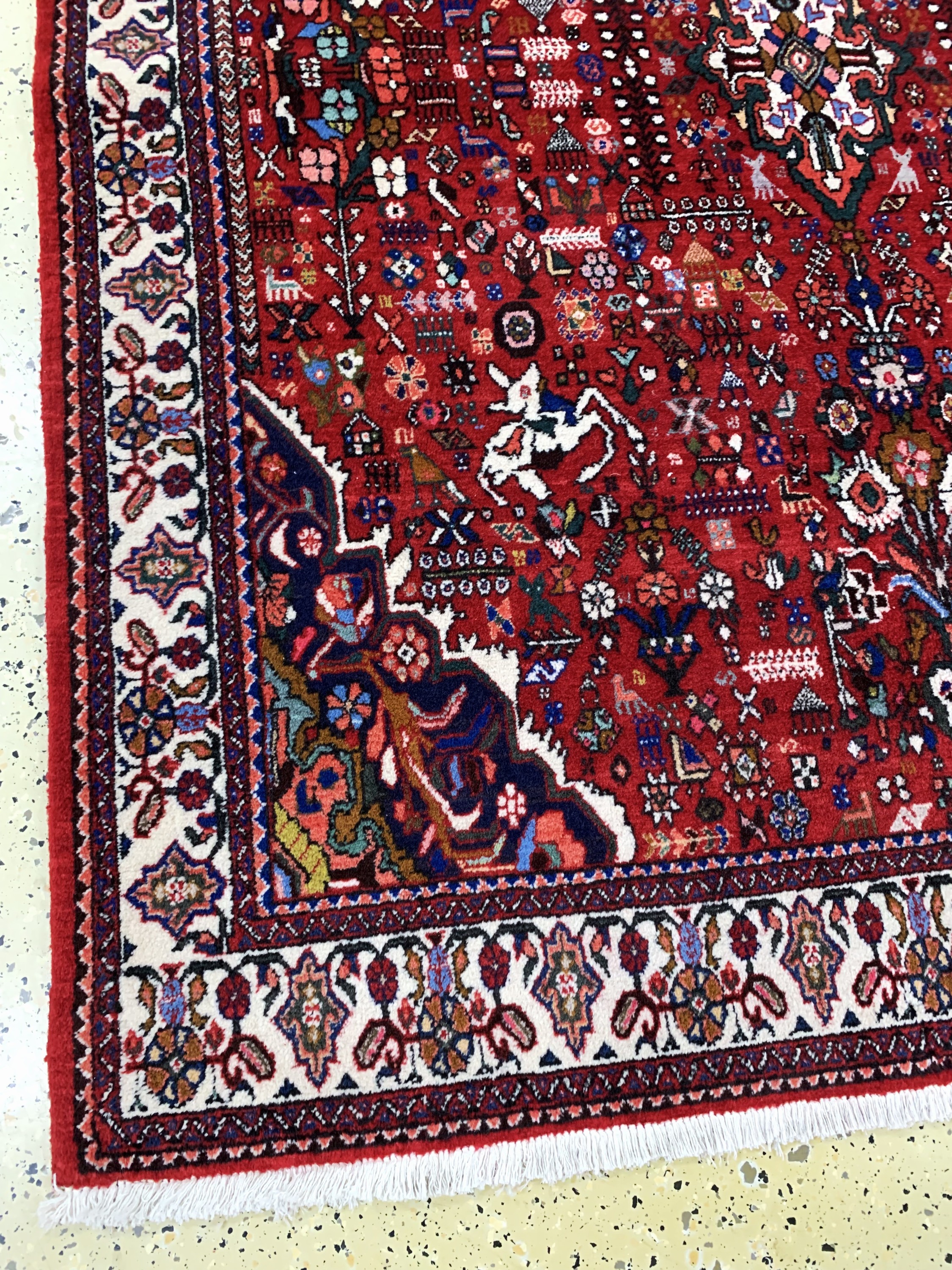 Detail b: Abadeh, Persien, Mitte 20.Jhd, Wolle auf Baumwolle, ca. 204 x 163 cm, gereinigt, EHZ: 2