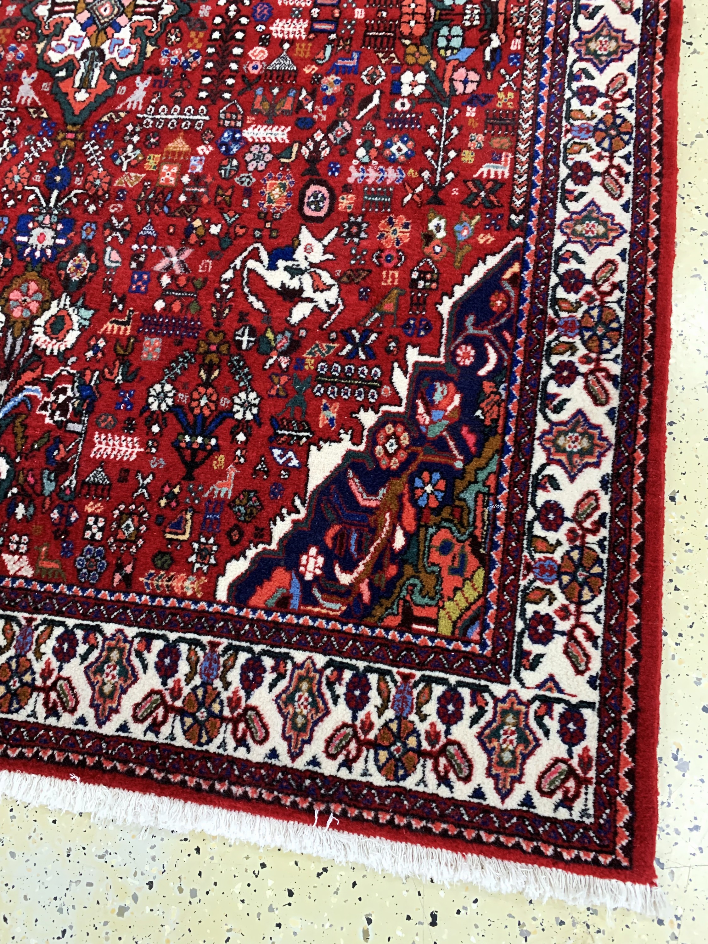Detail c: Abadeh, Persien, Mitte 20.Jhd, Wolle auf Baumwolle, ca. 204 x 163 cm, gereinigt, EHZ: 2