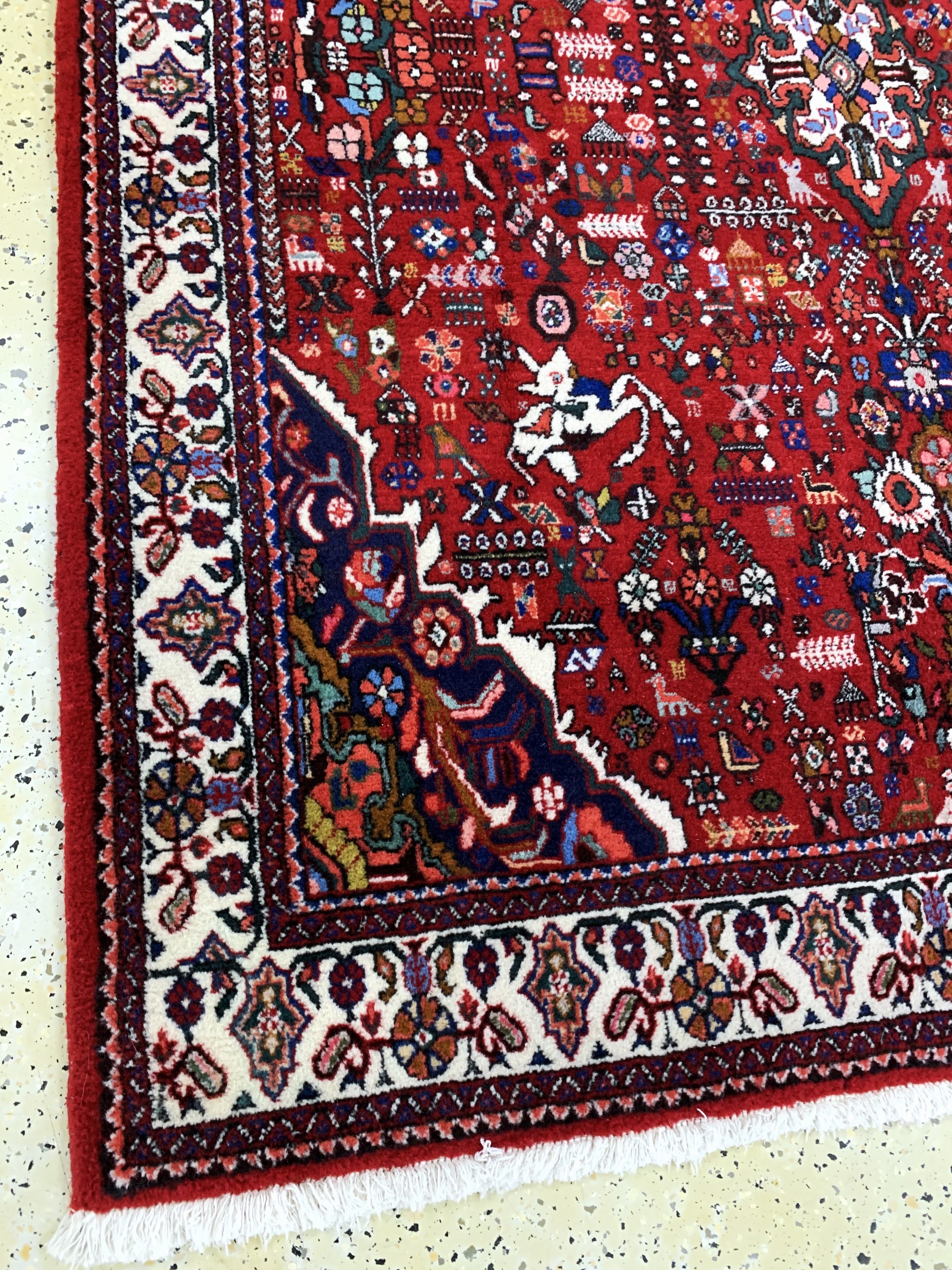 Detail d: Abadeh, Persien, Mitte 20.Jhd, Wolle auf Baumwolle, ca. 204 x 163 cm, gereinigt, EHZ: 2