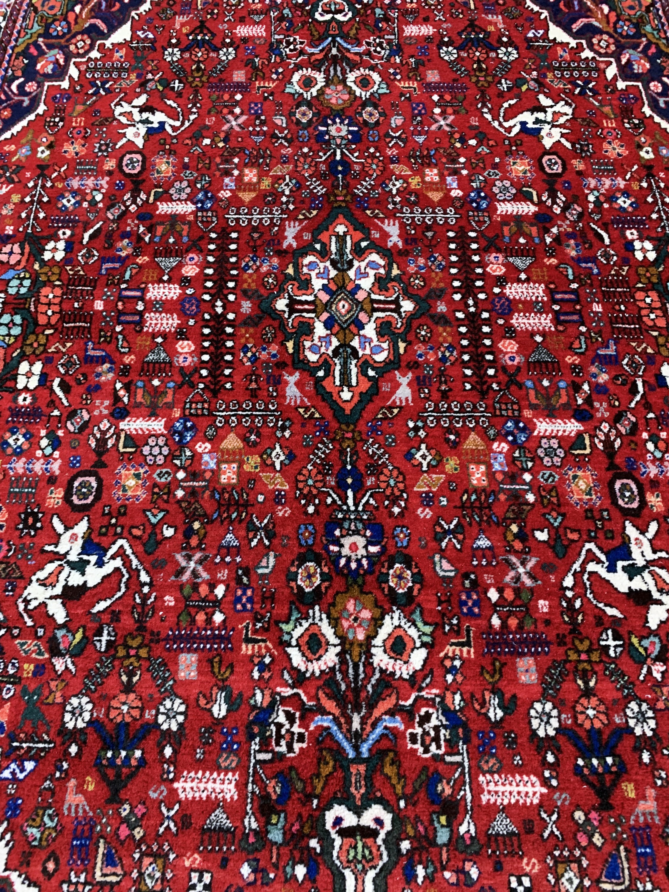 Detail e: Abadeh, Persien, Mitte 20.Jhd, Wolle auf Baumwolle, ca. 204 x 163 cm, gereinigt, EHZ: 2