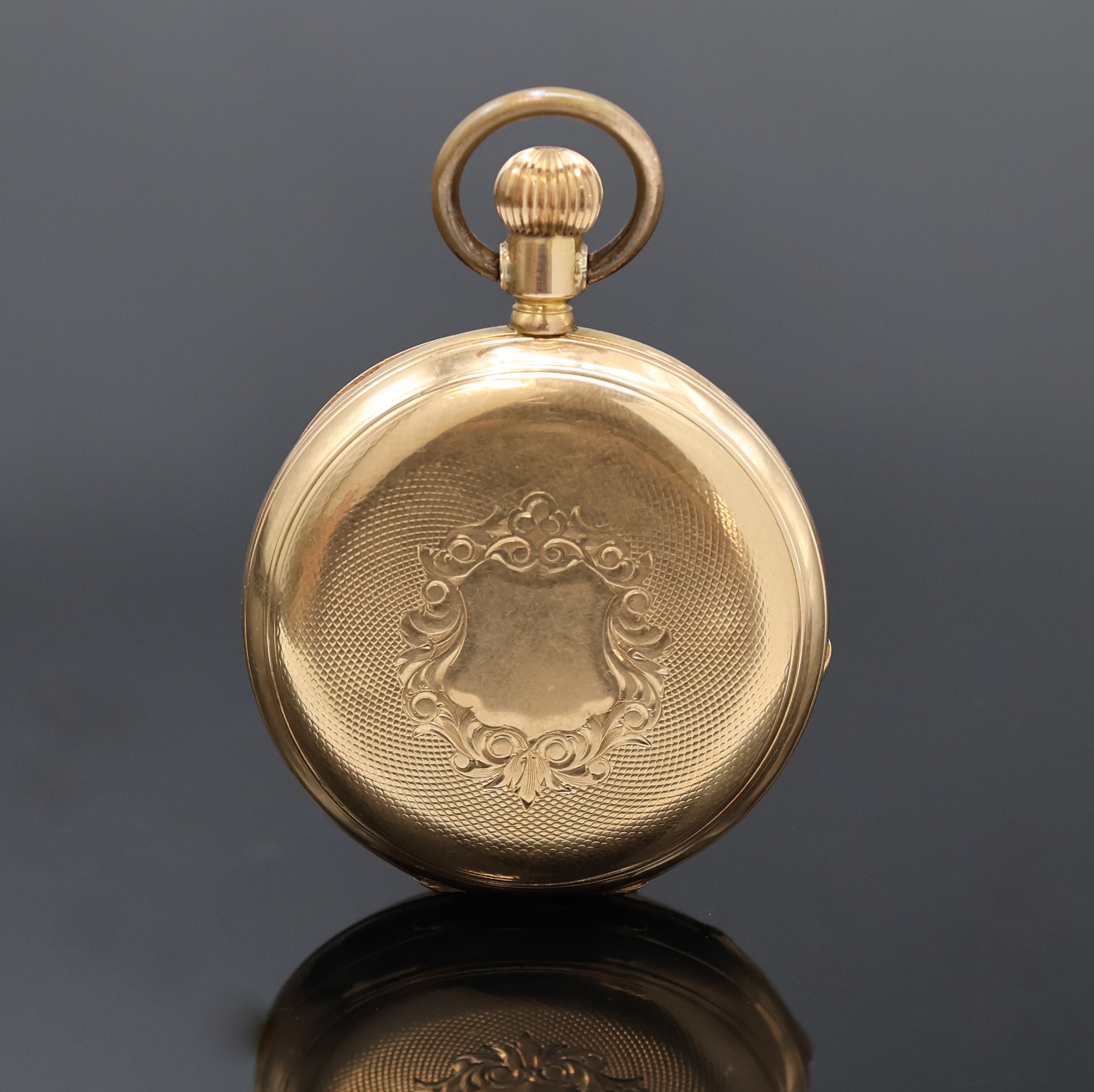 Detail a: DROZ JEANNOT FILS BRENETS Savonette Herrentaschenuhr in RG 750/000, Schweiz um 1900, guill. 3-Deckel Goldgeh. dell., Sprungdeckel m. freiem ...