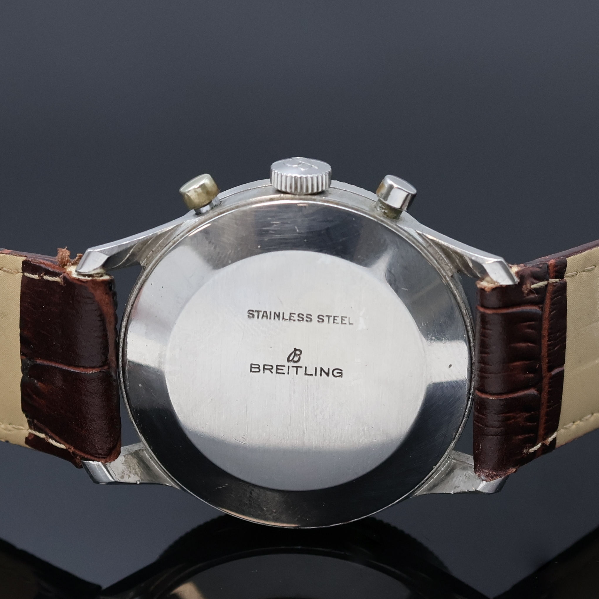 Detail c: BREITLING früher Navitimer AOPA Schaltradchronograph mit Kaliber Valjoux 72, Schweiz um 1954, Handaufzug, 3-tlg. Geh. ohneRef.-Nr., Boden aufgedr., ...