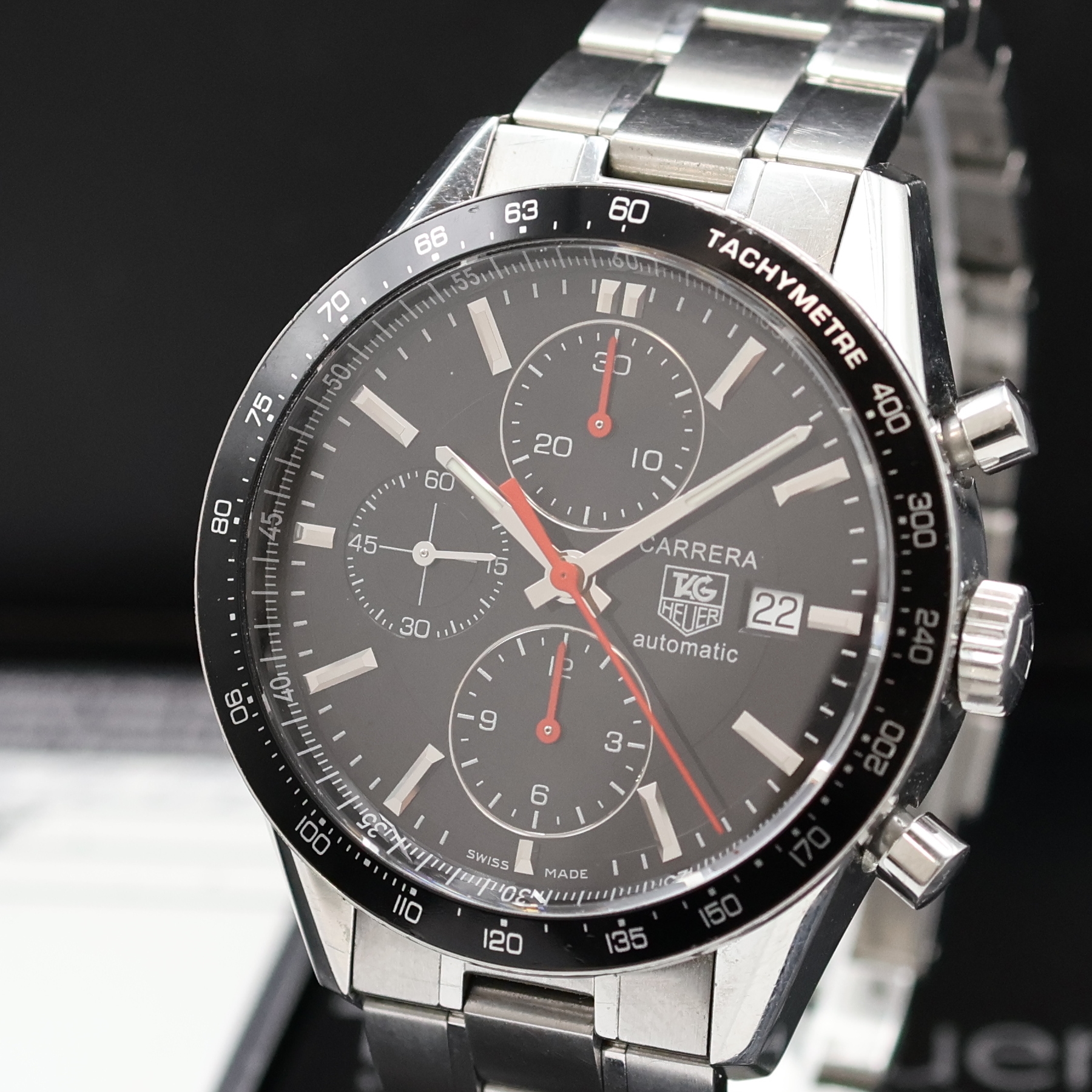 Detail a: TAG HEUER Carrera Calibre 16 Armbandchronograph in Stahl Referenz CV2014-0, Schweiz verk. lt. Pap. 12/2007, Automatik, beids. vergl. Geh. inkl. orig. ...