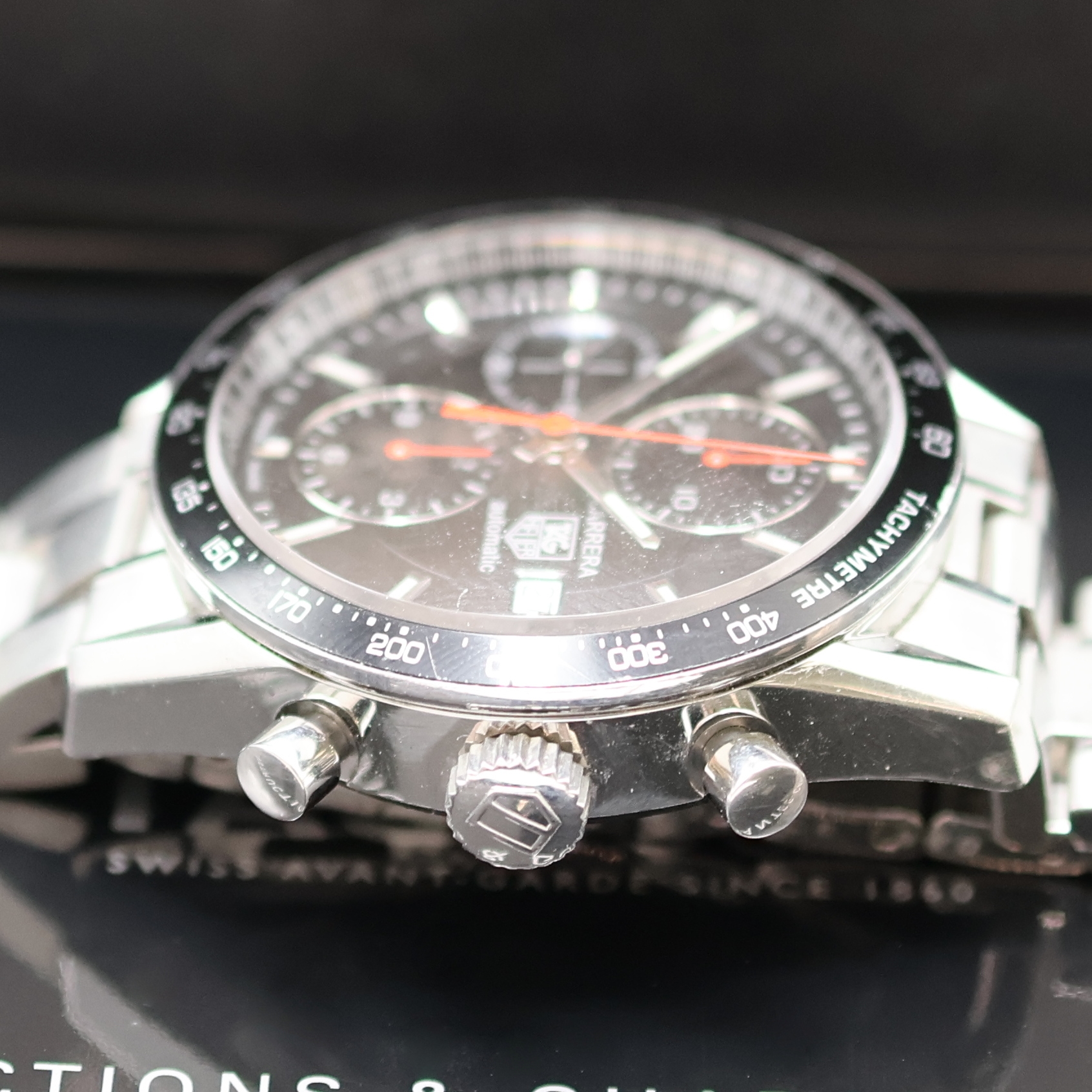 Detail c: TAG HEUER Carrera Calibre 16 Armbandchronograph in Stahl Referenz CV2014-0, Schweiz verk. lt. Pap. 12/2007, Automatik, beids. vergl. Geh. inkl. orig. ...