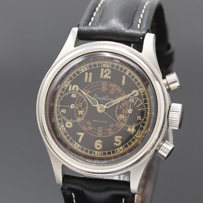 26953163a - BREITLING früher Schaltradchronograph in Stahl mit seltenem schwarzen ...