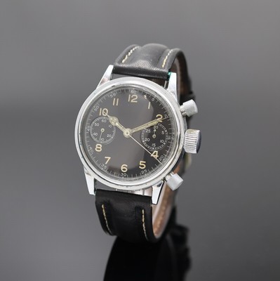 Image 26953165 - TUTIMA Fliegerchronograph mit Kaliber UROFA 59, Deutschland um 1945, Handaufzug, verchr. ...