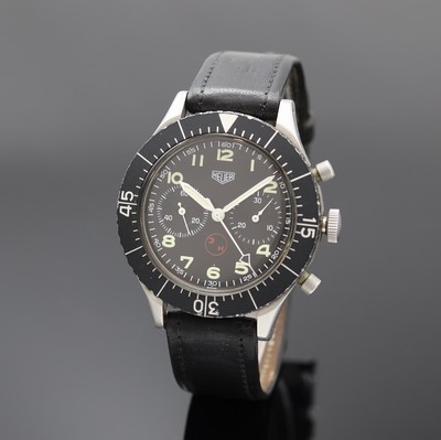 Image 26953166 - HEUER 3H Flieger-Schaltradchronograph mit Flyback, Schweiz um 1970, Handaufzug, ...