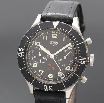 26953166a - HEUER 3H Flieger-Schaltradchronograph mit Flyback, Schweiz um 1970, Handaufzug, ...