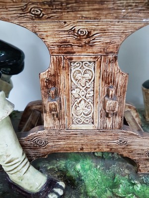 26953173e - Große Keramikgruppe/Figurengruppe, wohl Wilhelm Schiller Bodenbach, um 1900, ...