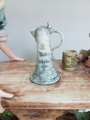 26953173k - Große Keramikgruppe/Figurengruppe, wohl Wilhelm Schiller Bodenbach, um 1900, ...