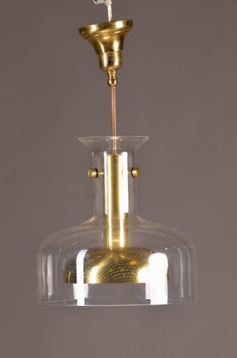 Image Ceiling lamp, Aders Pehrson, "Crystal", designed by around 1970, brass-plated ...