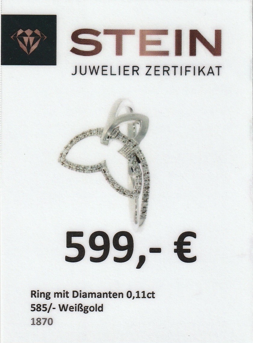 Detail a: 14 kt Gold Diamant-Ring, WG 585/000, in Form einer Blüte, z.T. bes. mit 8/8-Diamanten zus. ca. 0.11 ct Weiß/si-p, RW 56, ca. 2.4 g, mit ...