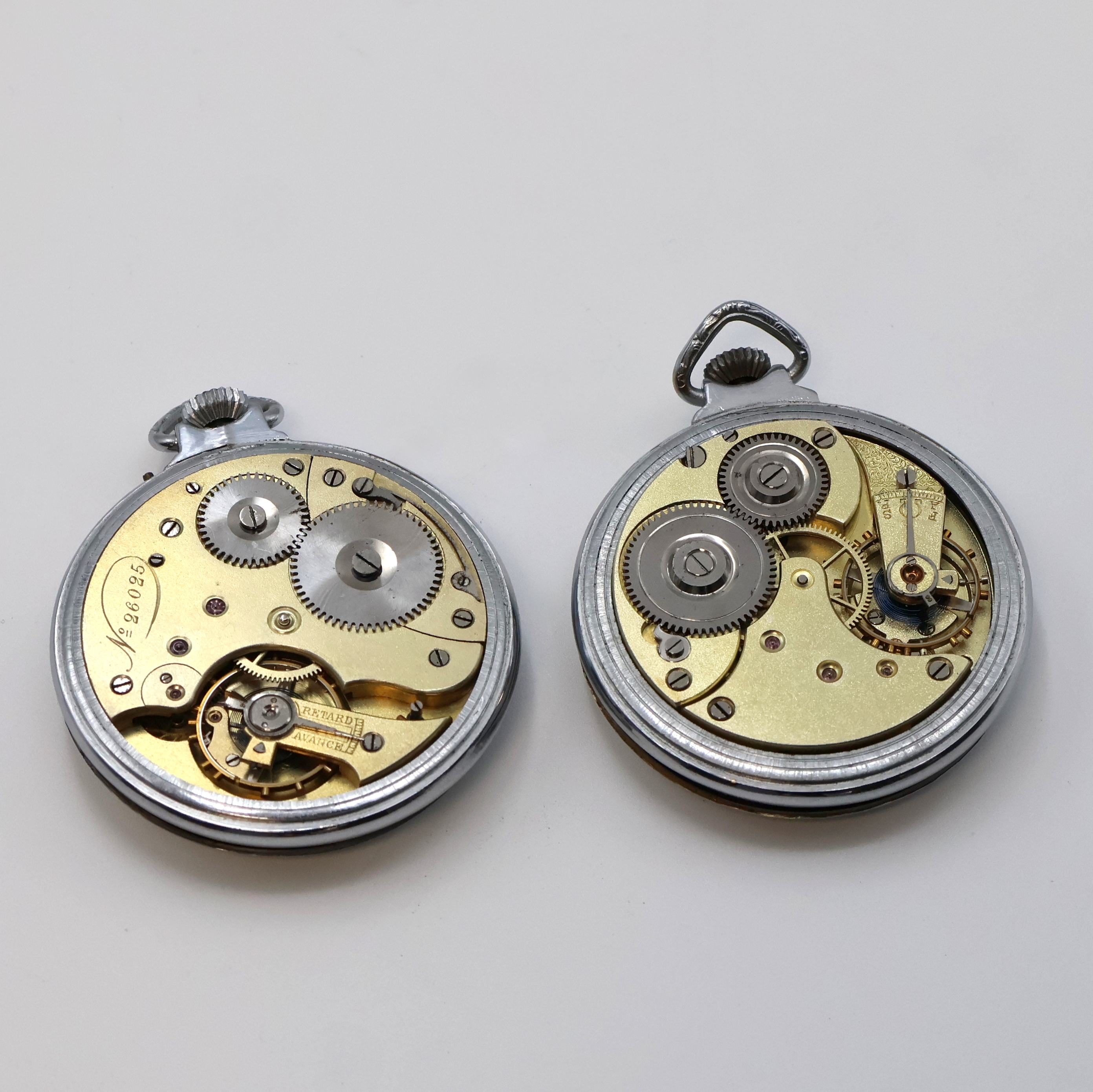 Detail c: Konvolut 10 offene Taschenuhren, Schweiz um 1870 - 1920, 9 x Kronenaufzug, 1 x Schlüsselaufzug, 7 Silbergeh. teils guill., teils floral grav., 2 ...