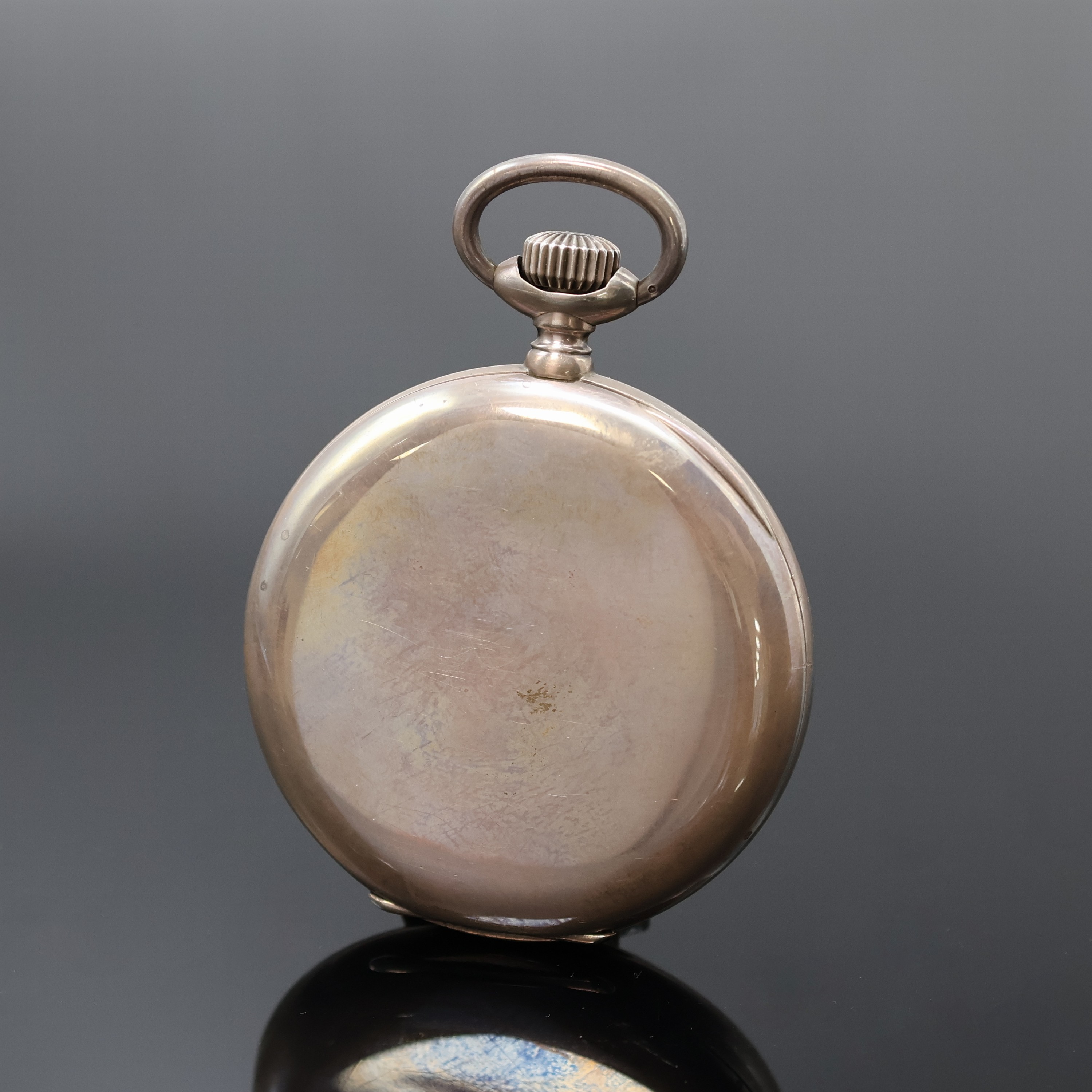 Detail a: VACHERON & CONSTANTIN große Beobachtungsuhr Kaliber 162 mit Gangreserveanzeige, Schweiz um 1945, glattes Sterlingsilber Scharniergeh., Glasrand ...