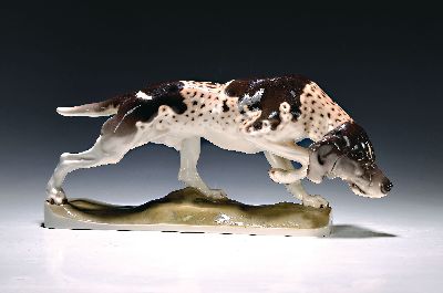 Image Porzellanfigur, Nymphenburg, großer Jagdhund, 20. Jh., Entwurf Hans Behrens, ...