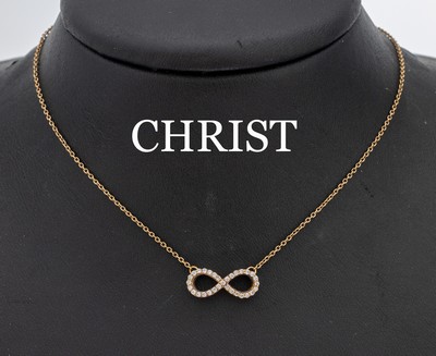 Image 26953225 - 8 kt Gold CHRIST Brillant-Collier, GG 333/000, "endlos Zeichen" bes. mit 31 ...