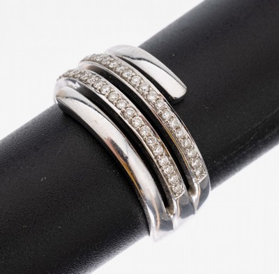 Image 26953226 - 14 kt Gold Brillant-Ring, WG 585/000, 4-rhg., 2 Reihen bes. mit 46 Brillanten zus. ca. ...