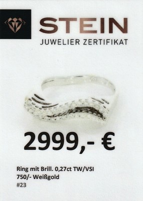 26953227a - 18 kt Gold Brillant-Ring, WG 750/000, 2-rhg. wellenf. bes. mit 36 Brillanten zus. ca. ...