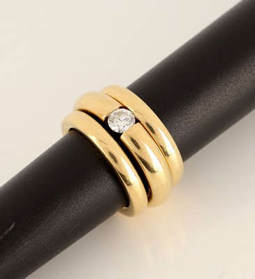 Image 18 kt Gold Brillant-Ring-Trio, GG 750/000, 1 Ring bes. mit einem Brillant ca. 0.48 ct ...