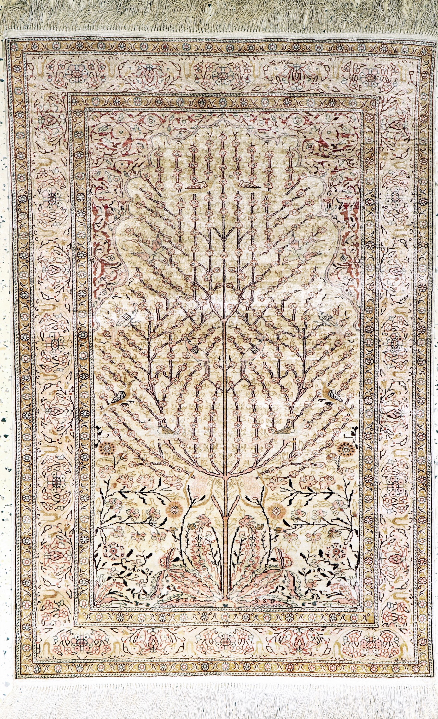 Kayseri Seide, Türkei, Mitte 20.Jhd, reine Naturseide, ca. 140 x 93 cm, EHZ: 2