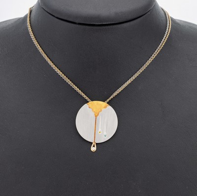 Image 18 kt Gold und Platin Brillant-Anhänger, GG750/000 und Pt. gepr., ...