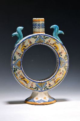 Image Fayence-Vase, Frankreich, 19.Jh., Fayence, weiß glasiert, Bemalung mit ...