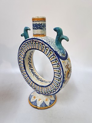 Image 26953967b - faience-vase, France, 19.th c., faience, white  glazed, painting with Hot fire colours, ...