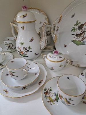 26953996b - Kaffeeservice, Herend, 2. Hälfte 20. Jh., Rothschild, Kaffeekanne, Zuckerdose, acht ...