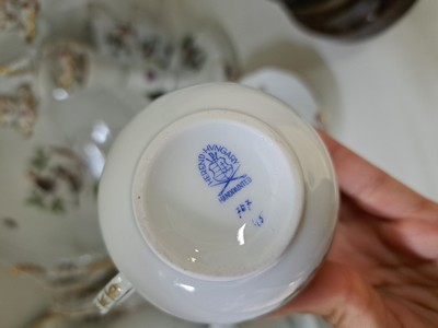 26953996c - Kaffeeservice, Herend, 2. Hälfte 20. Jh., Rothschild, Kaffeekanne, Zuckerdose, acht ...